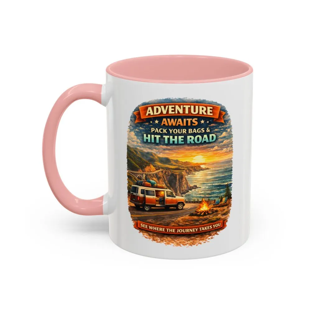 1645827760962961204_2048.jpeg Accent Coffee Mug (11, 15oz) — "Adventure Awaits-Pack Your Bags" Design Scenic-Line