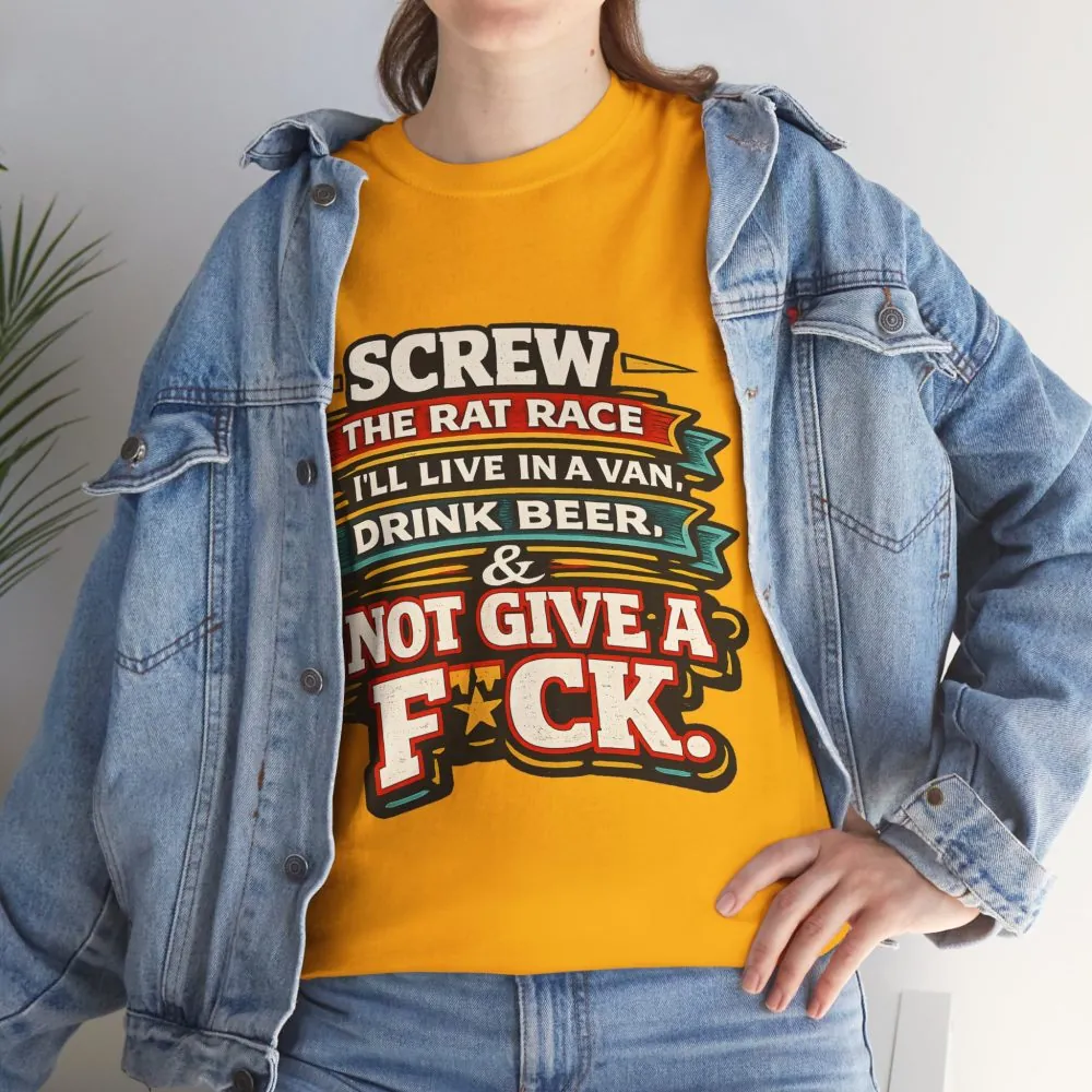 16460119872973305254_2048.jpeg Unisex Heavy Cotton Tee — "Screw The Rat Race" Design F**K-Line