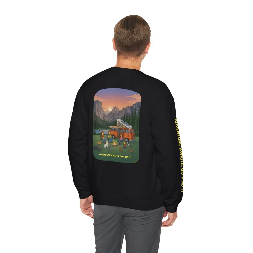 16460467544545796995_2048.jpeg Unisex Heavy Blend™ Crewneck Sweatshirt — "Adventure Awaits-Go Find It"" Design Sitcom-Line