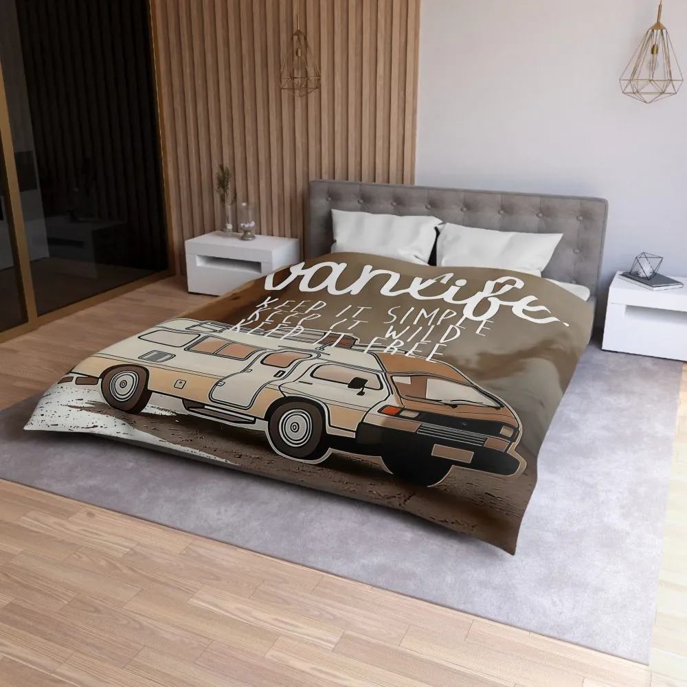 Duvet Cover — "Vanlife: Keep It Simple, Keep It Wild, Keep It Free"
