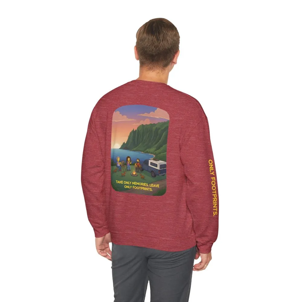 16484470529389413198_2048.jpeg Unisex Heavy Blend™ Crewneck Sweatshirt — "Take Only Memories-Leave Only Footprints" Design Sitcom-Line
