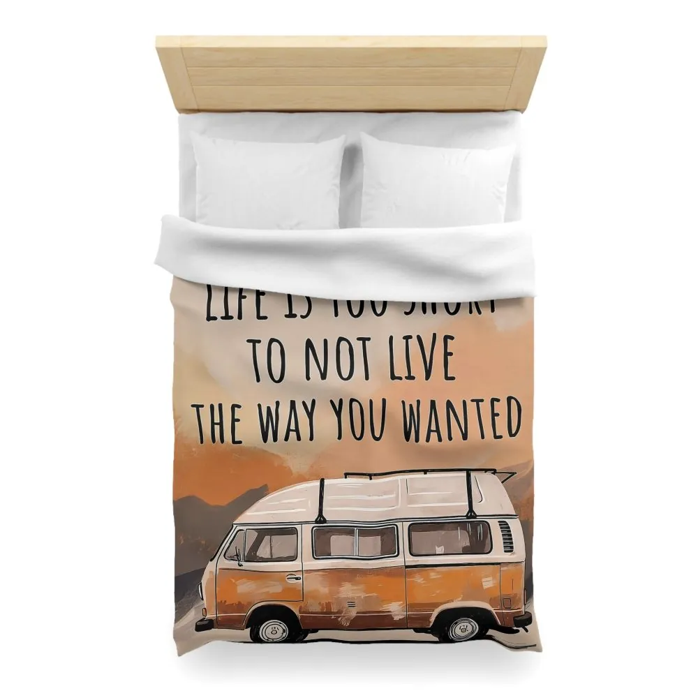 1649927615674259008_2048.jpeg Duvet Cover — 'Vanlife - Life Is Too Short to Not Live the Way You Wanted' Camper Bedding