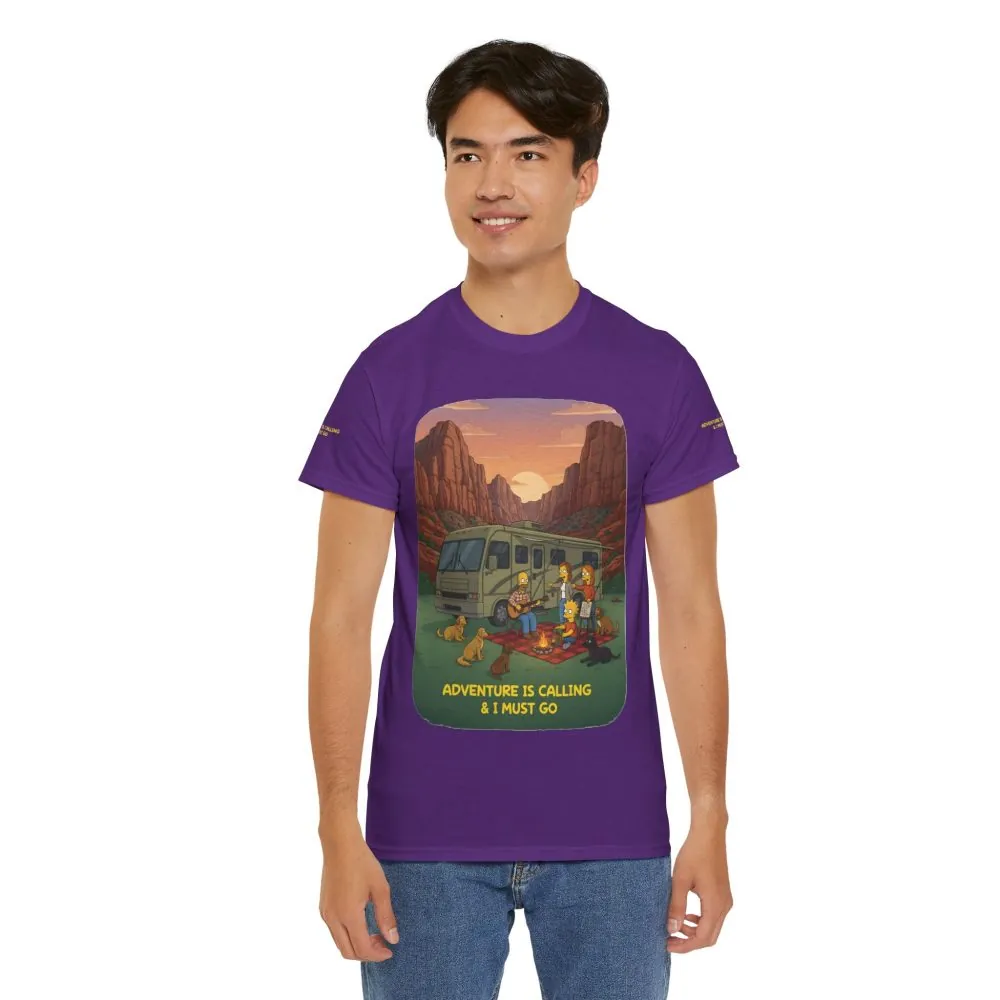 16507046020491099455_2048.jpeg Unisex Heavy Cotton Tee — "Adventure Is Calling-I Must Go" Design Sitcom-Line