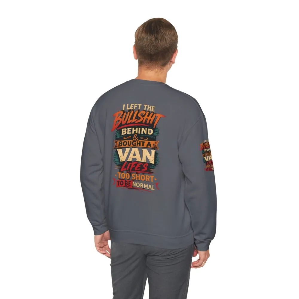 Unisex Heavy Blend™ Crewneck Sweatshirt — "I Left The Bullshit" Design F**K-Line