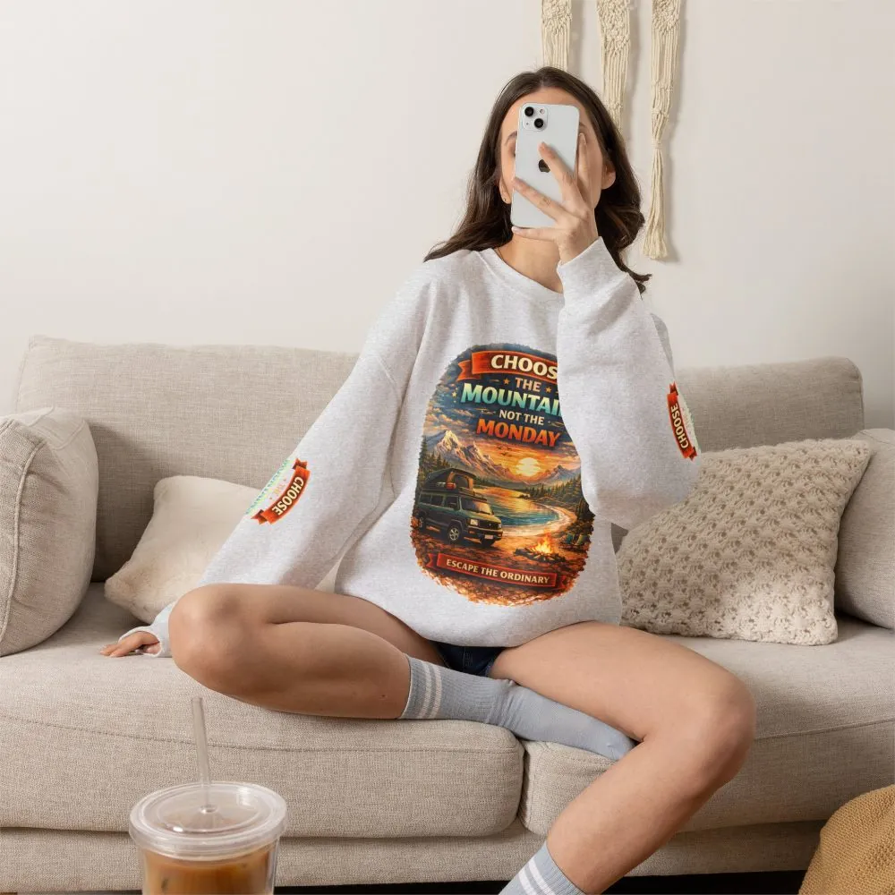 16515927835274383458_2048.jpeg Unisex Heavy Blend™ Crewneck Sweatshirt — "Choose The Mountens" Design Scenic-Line