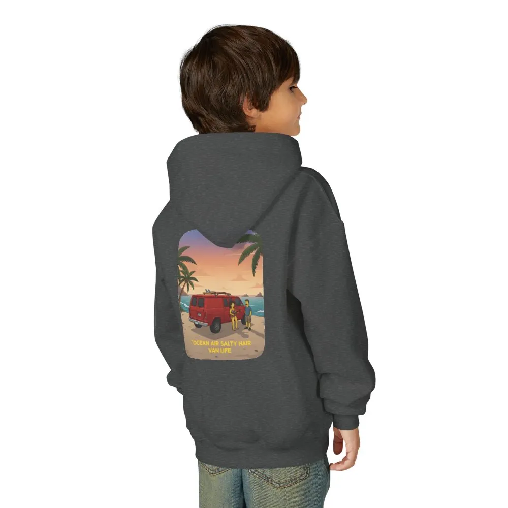 16516149379376050863_2048.jpeg Youth Hoodie(Gildan) – "Ocean Air Salty Hair Van Life" (Design Sitcom-Line)