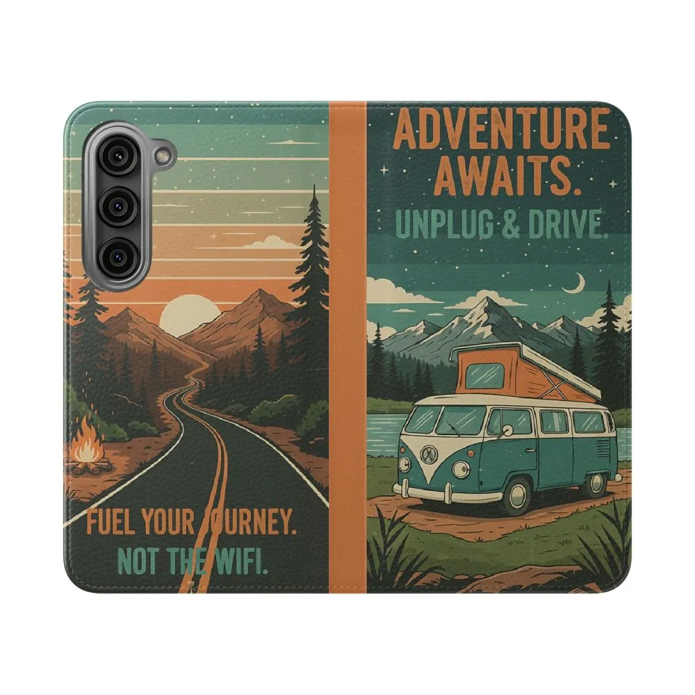 16518365416606037299_2048.jpeg Flip Phone Case — "Adventure Awaits Unplug & Drive" Wallet Case