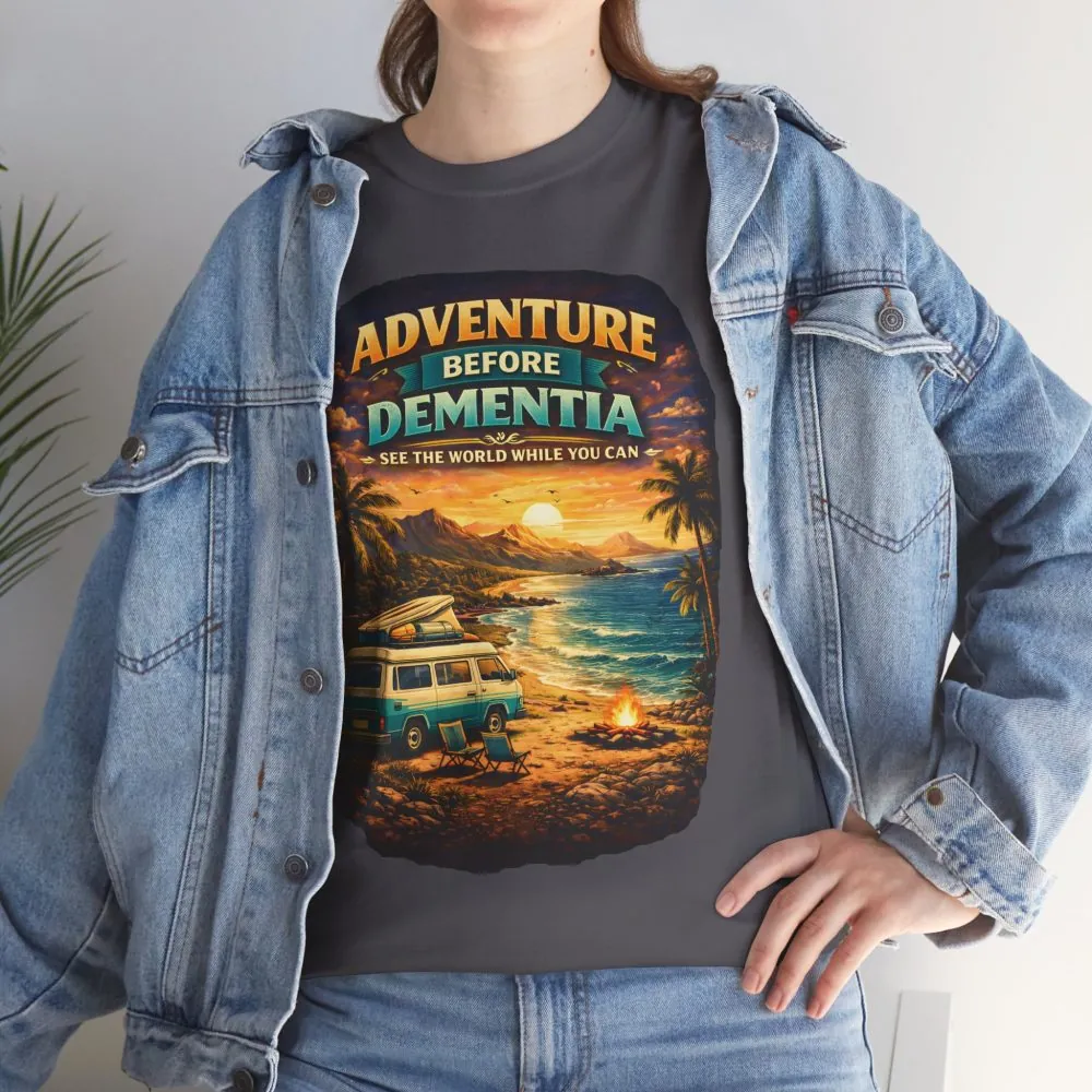 16524037785366531426_2048.jpeg Unisex Heavy Cotton Tee — "Adventure Before Dementia" Design Scenic-Line