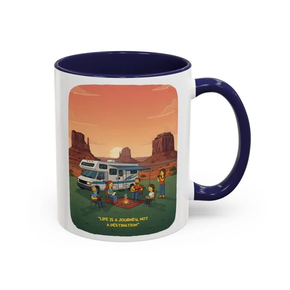 Accent Coffee Mug (11, 15oz) — "Life Is A Journey-Not A Destination" Design Sitcom-Line