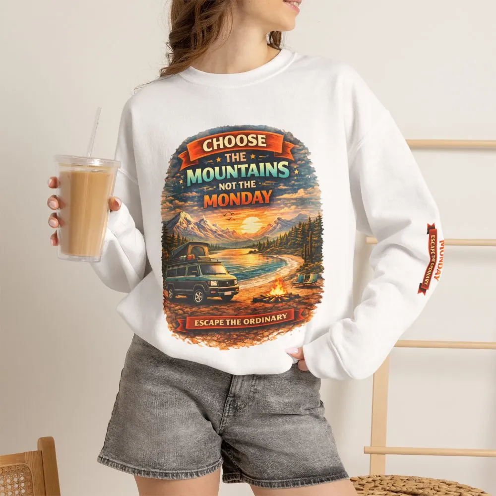 16526544958952471525_2048.jpeg Unisex Heavy Blend™ Crewneck Sweatshirt — "Choose The Mountens" Design Scenic-Line