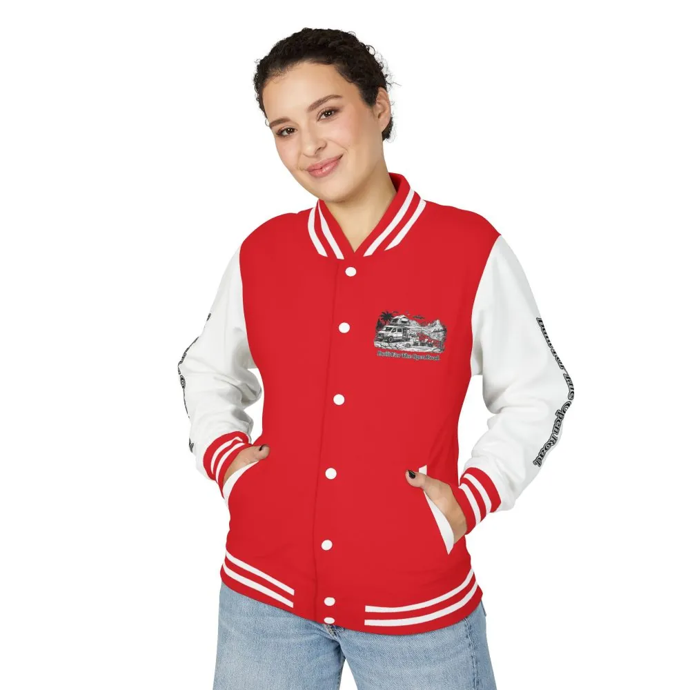 16537838477104286847_2048.jpeg Unisex Heavyweight Letterman Jacket — "Built For The Open Road" Travel Varsity Coat