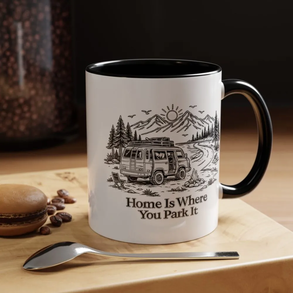 16542157060165534261_2048.jpeg Accent Coffee Mug (11, 15oz) — "Home Is Where You Park It" Design Minimal-Line