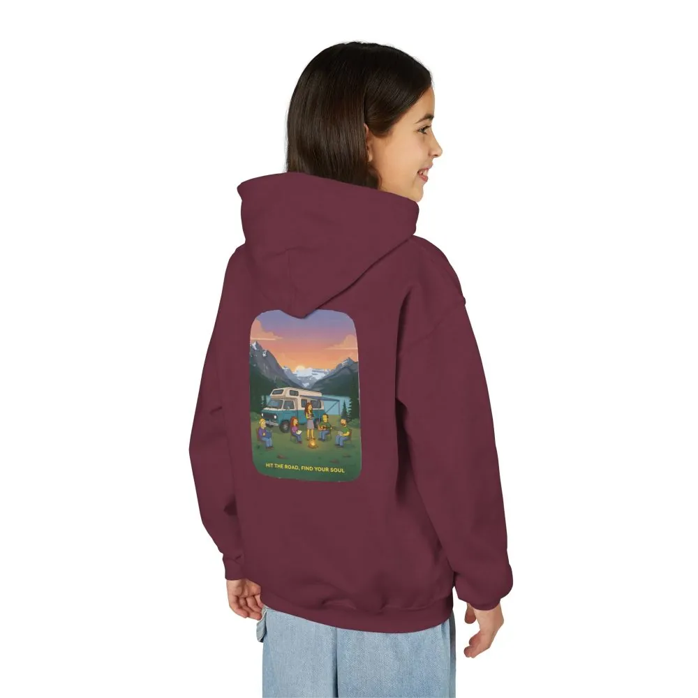 Youth Hoodie(Gildan) – "Hit The Road-Find Your Soul" (Design Sitcom-Line)