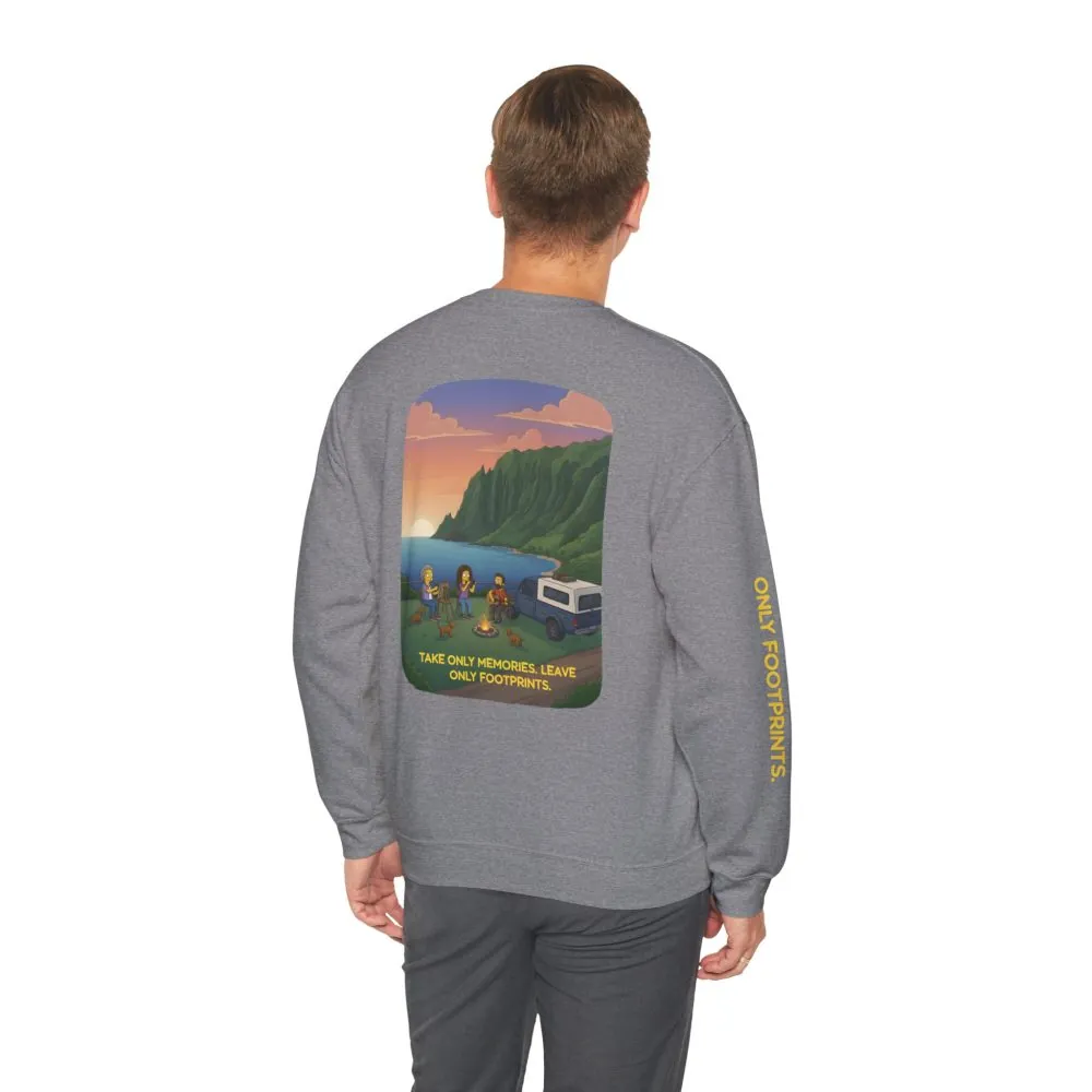 16548138043083130943_2048.jpeg Unisex Heavy Blend™ Crewneck Sweatshirt — "Take Only Memories-Leave Only Footprints" Design Sitcom-Line