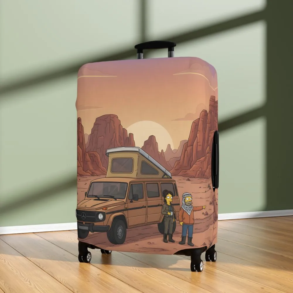 Luggage Cover — Adventure Camper Sketch Travel Suitcase(Design Sitcom-Line)