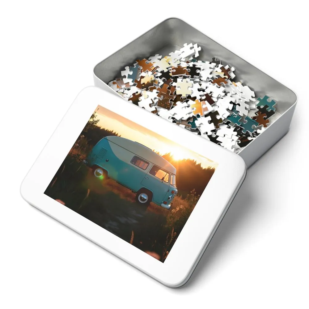 Jigsaw Puzzle with Tin – Vintage VW Travel Scene