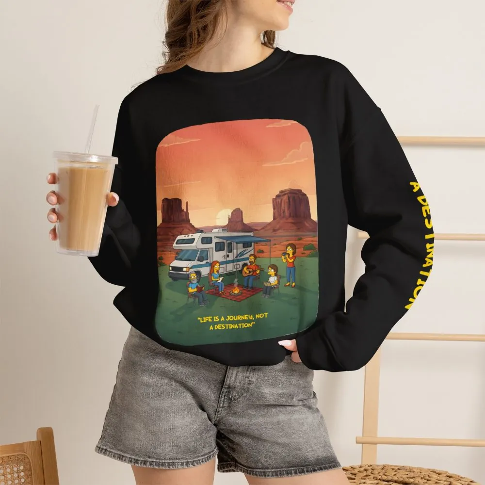 16567683985334377928_2048.jpeg Unisex Heavy Blend™ Crewneck Sweatshirt — "Life Is A Journey-Not A Destination" Design Sitcom-Line