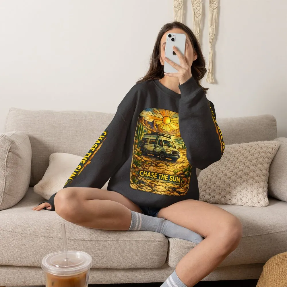 16573411208472282868_2048.jpeg Unisex Heavy Blend™ Crewneck Sweatshirt — "Chase The Sun" Design Cubic-Line