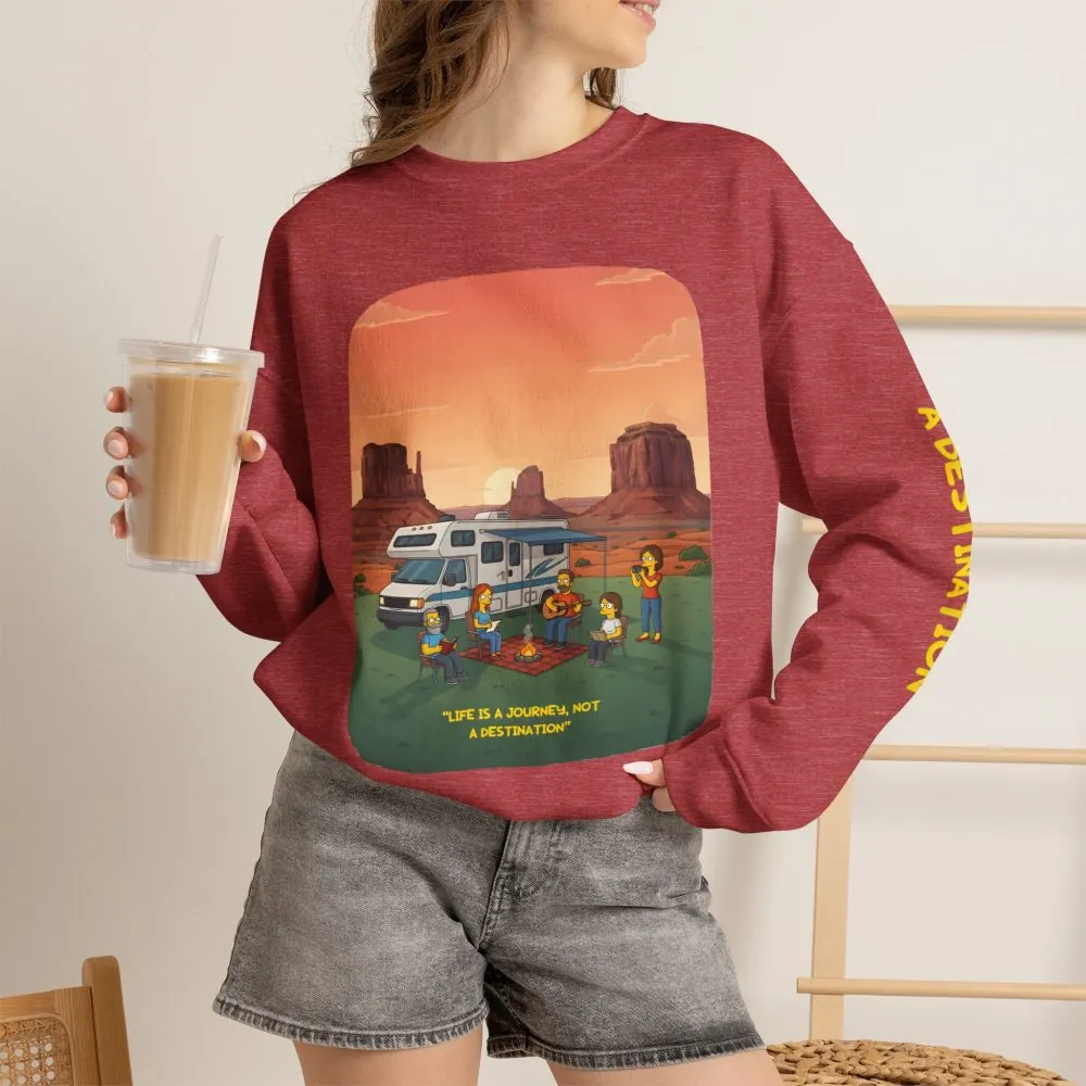 16586829302670458837_2048.jpeg Unisex Heavy Blend™ Crewneck Sweatshirt — "Life Is A Journey-Not A Destination" Design Sitcom-Line