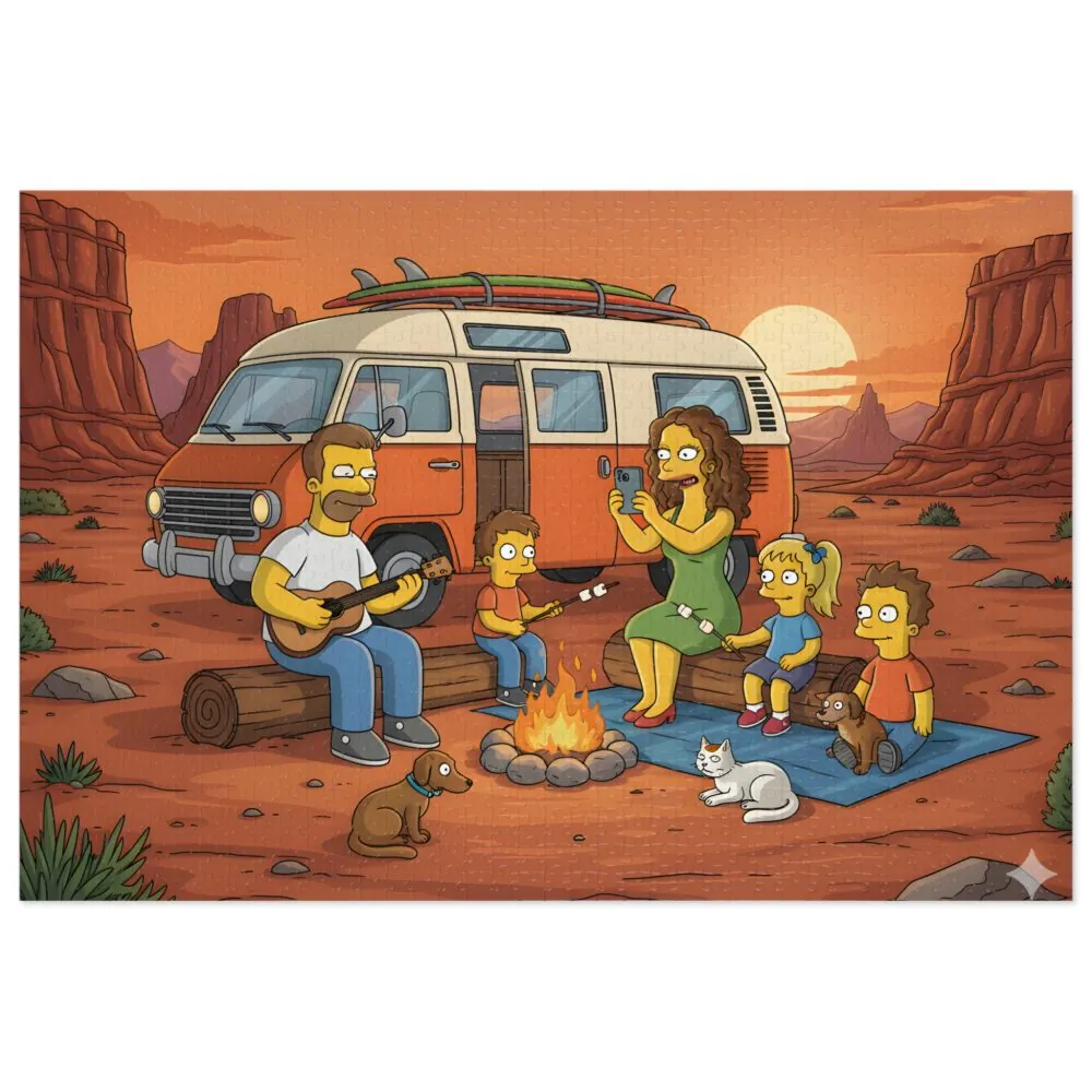 Jigsaw Puzzle with Tin — Sunset Van Adventure