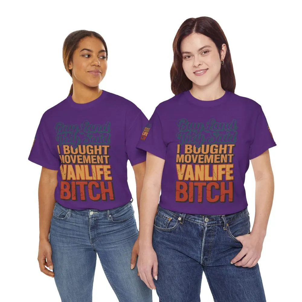 Unisex Heavy Cotton Tee — "Buy Land They Said" Design F**K-Line