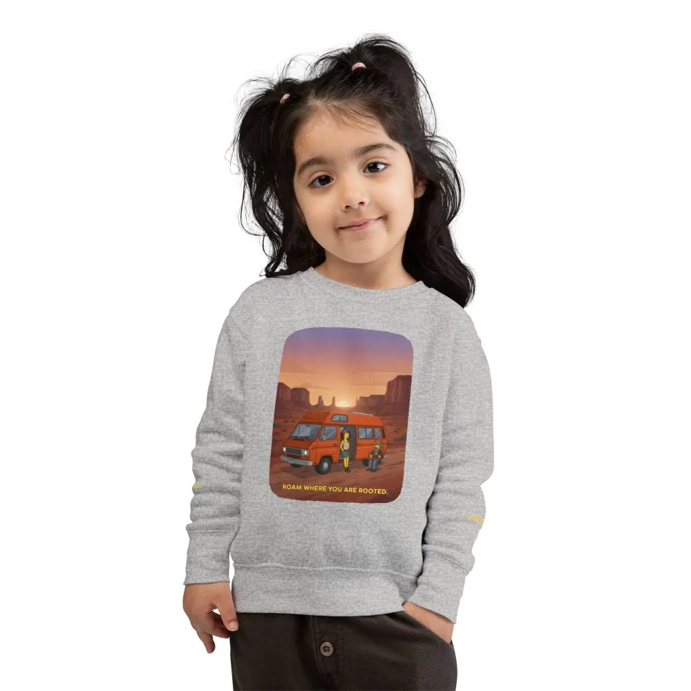 16623188978855470444_2048.jpeg Toddler Sweatshirt - "Roam Where You Are Rooted" (Design Sitcom-Line)
