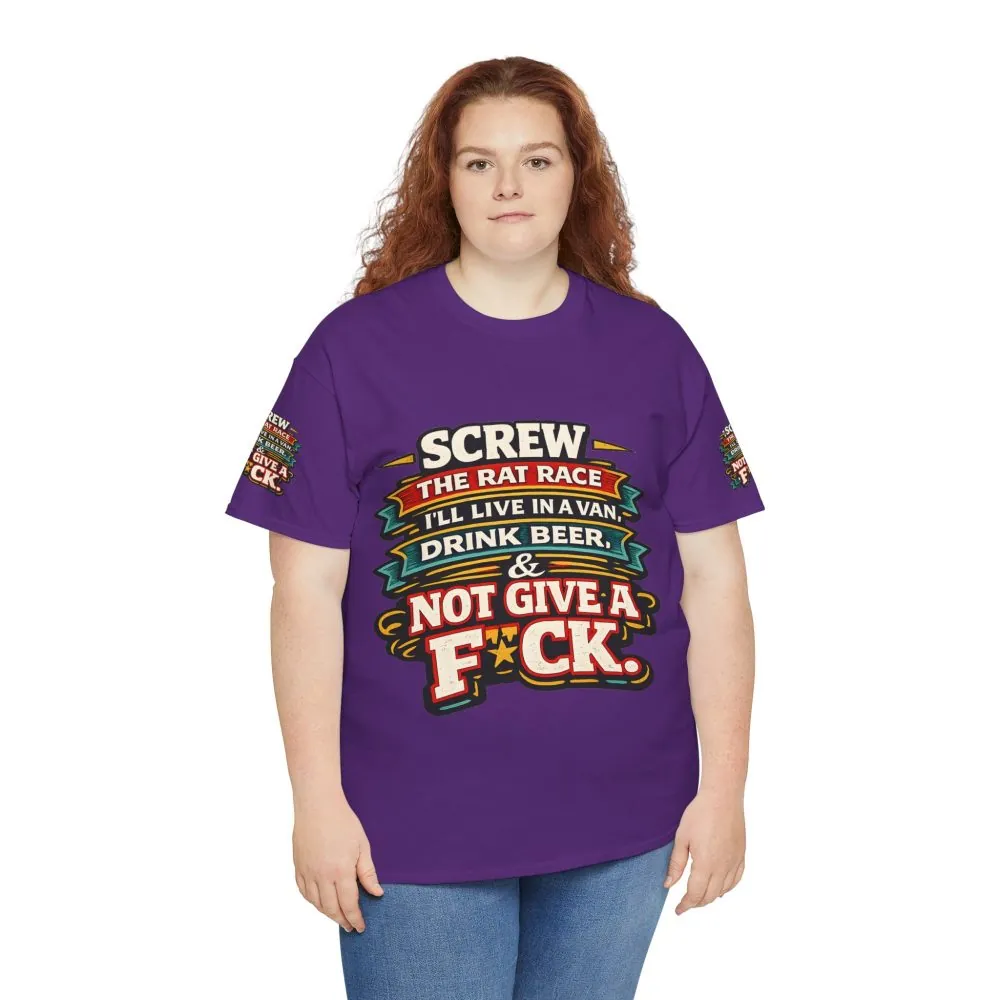 16627392223523143217_2048.jpeg Unisex Heavy Cotton Tee — "Screw The Rat Race" Design F**K-Line