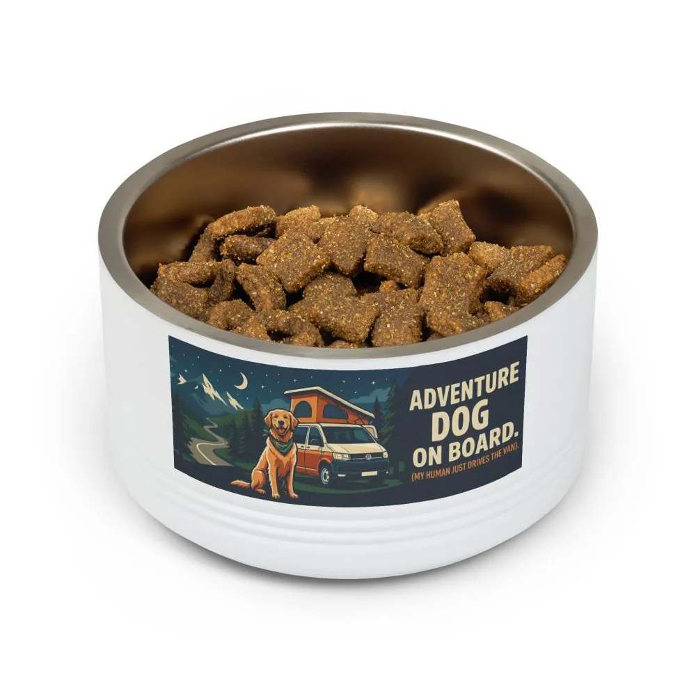 Pet Bowl — "Adventure Dog On Board " 18oz Camper & Hiking Dog Travel Bowl