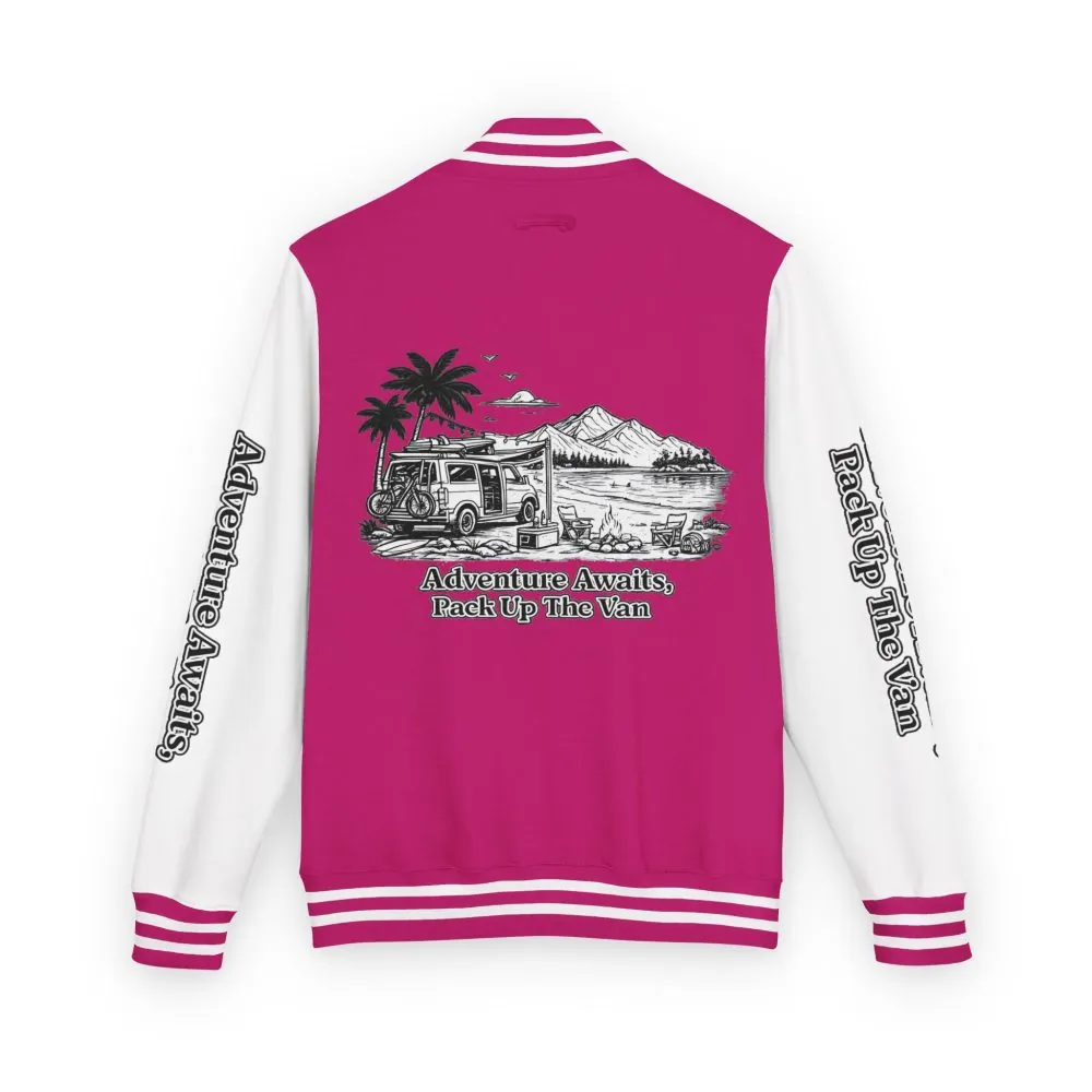 16639725853769089356_2048.jpeg Unisex Heavyweight Letterman Jacket — "Adventure Awaits,Pack Up The Van" Travel Varsity Coat