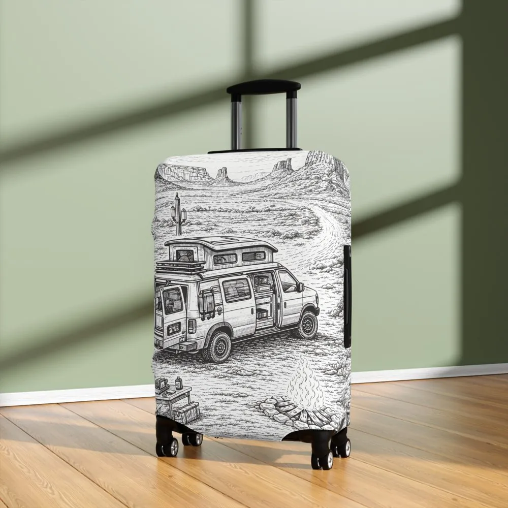 16641247452505419586_2048.jpeg Luggage Cover — Adventure Camper Sketch Travel Suitcase