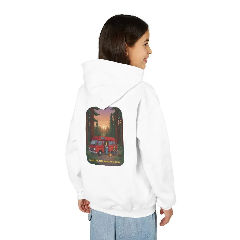 Youth Hoodie(Gildan) – "Forest Air Free Spirit Full Tank" (Design Sitcom-Line)
