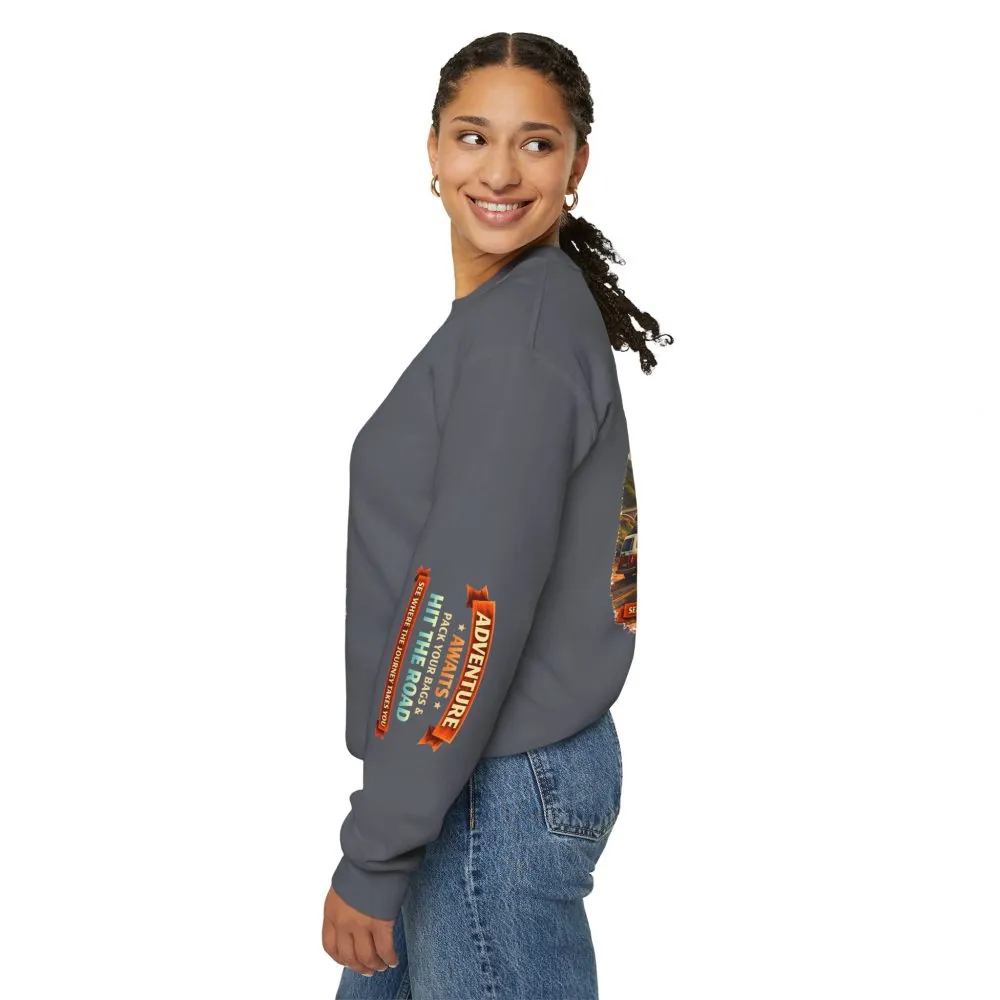 16670013903689403977_2048.jpeg Unisex Heavy Blend™ Crewneck Sweatshirt — "Adventure Awaits-Pack Your Bags" Design Scenic-Line