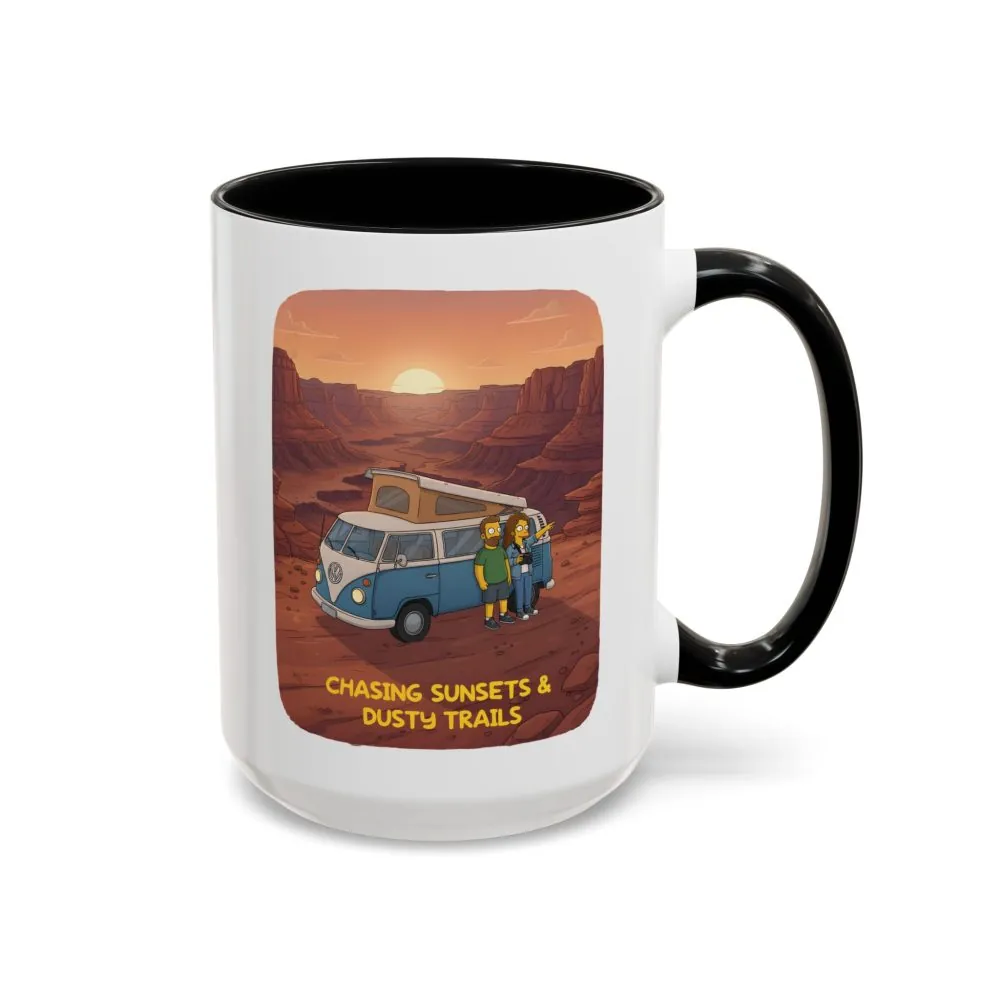 16672360818922825094_2048.jpeg Accent Coffee Mug (11, 15oz) — "Chasing Sunsets And Dusty Trails" Design Sitcom-Line