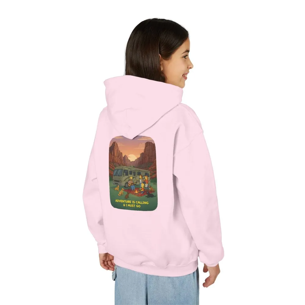 16700556772165512598_2048.jpeg Youth Hoodie(Gildan) – "Adventure Is Calling-I Must Go" (Design Sitcom-Line)