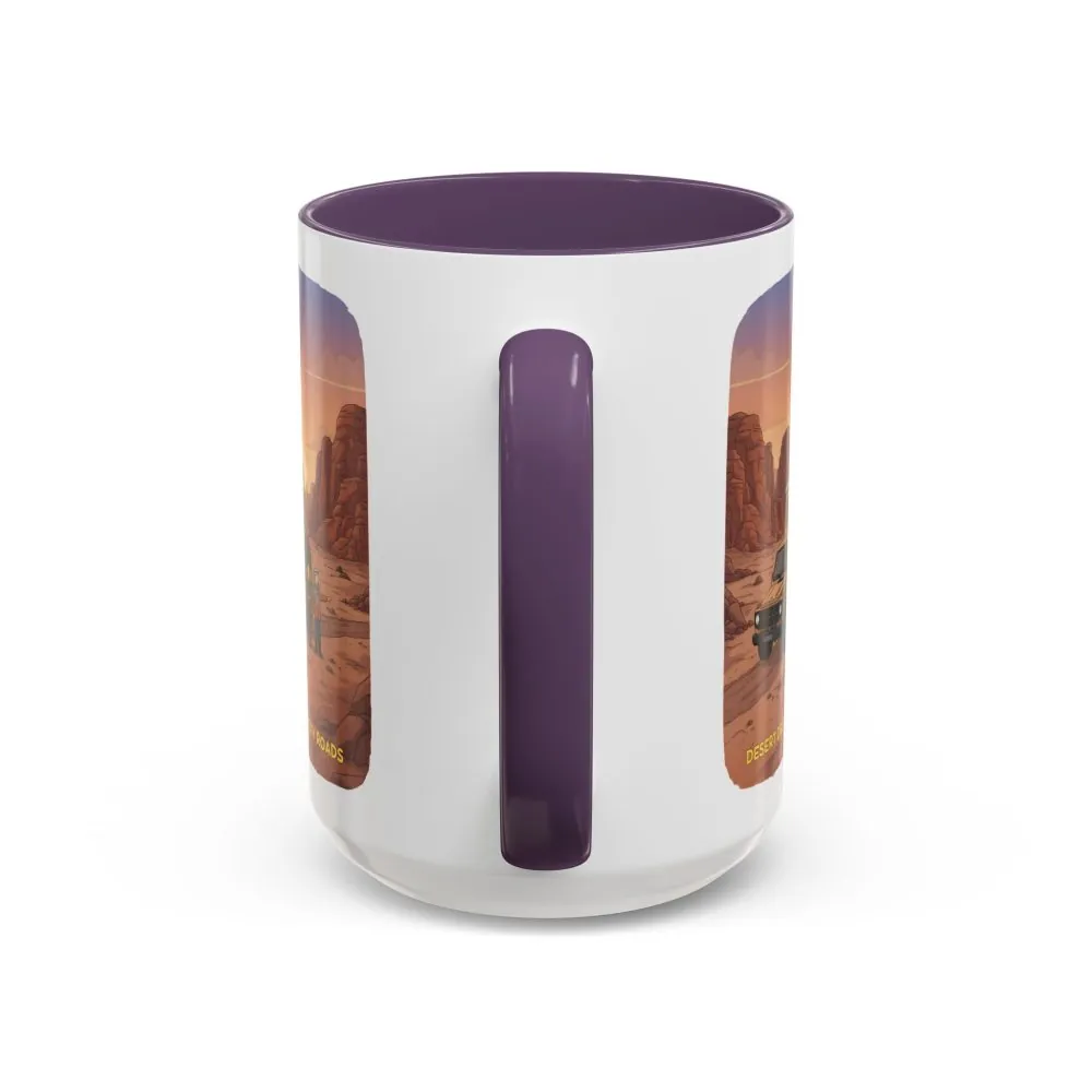 Accent Coffee Mug (11, 15oz) — "Desert Dreams Dusty Roads" Design Sitcom-Line