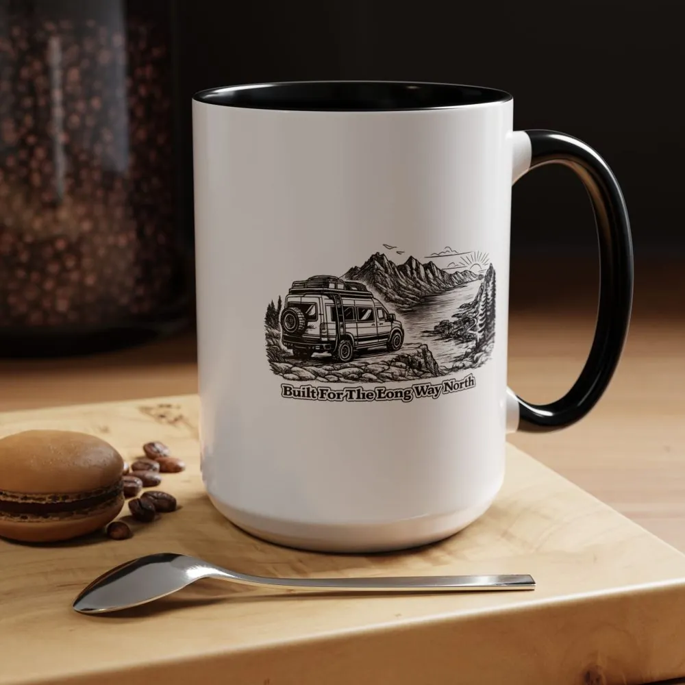 16715460685901314854_2048.jpeg Accent Coffee Mug (11, 15oz) — "Built For The Long Way North" Design Minimal-Line