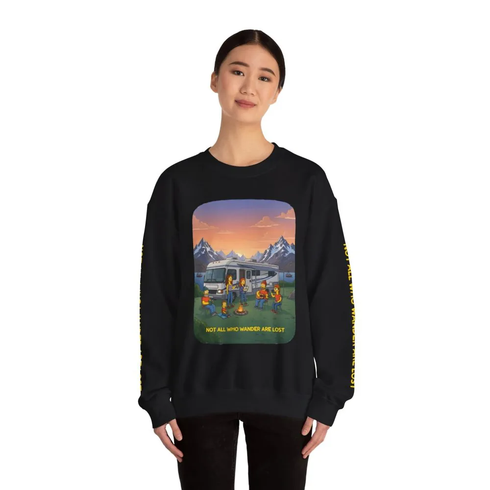 16719837036925396957_2048.jpeg Unisex Heavy Blend™ Crewneck Sweatshirt — "Not All Who Wander Are Lost" Design Sitcom-Line