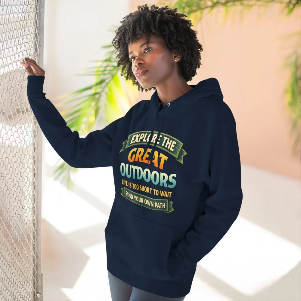 16723502943717288605_2048.jpeg Three-Panel Fleece Hoodie - "Explore The Great Outdoors" Design Scenic-Line