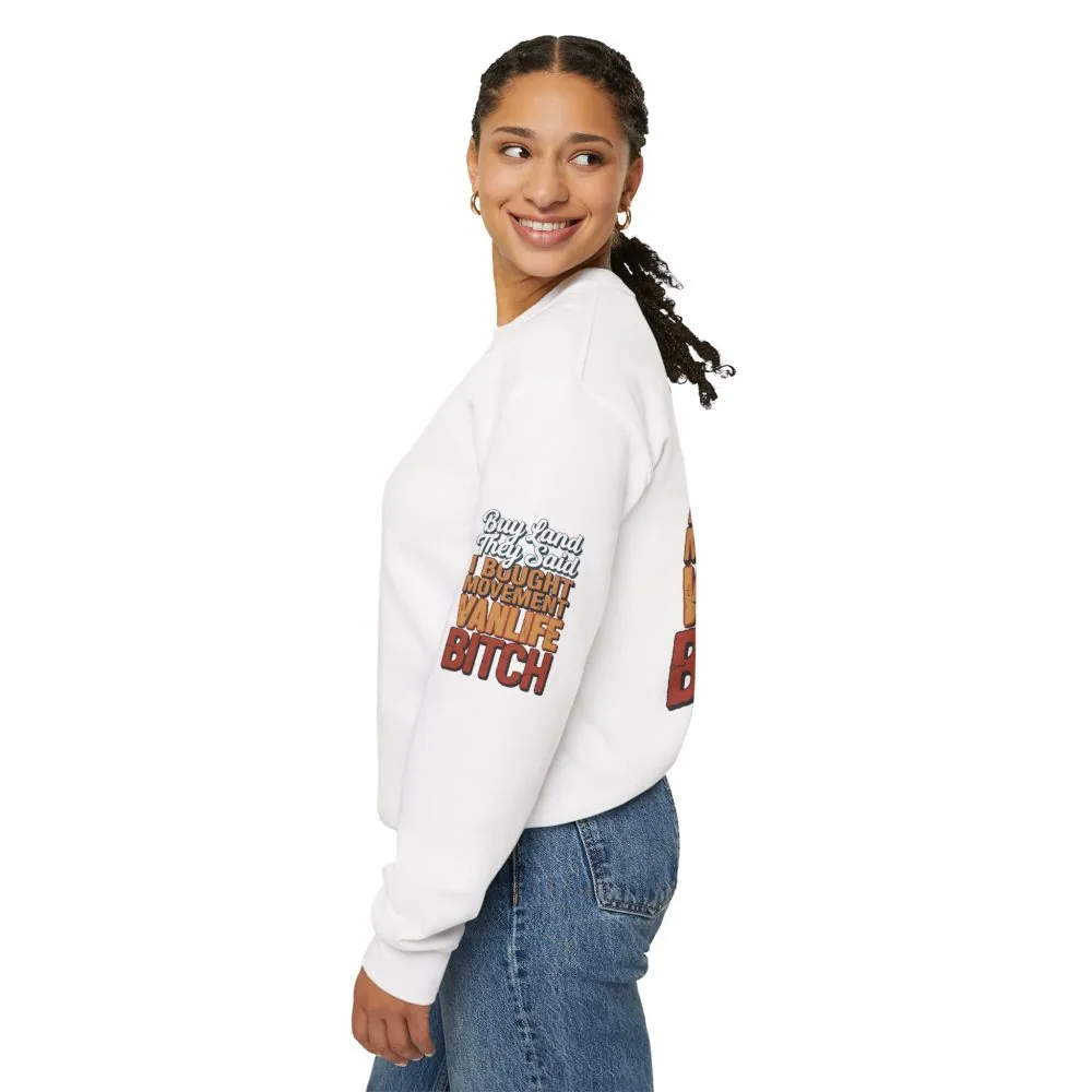 16729115564084718320_2048.jpeg Unisex Heavy Blend™ Crewneck Sweatshirt — "Buy Land They Said" Design F**K-Line