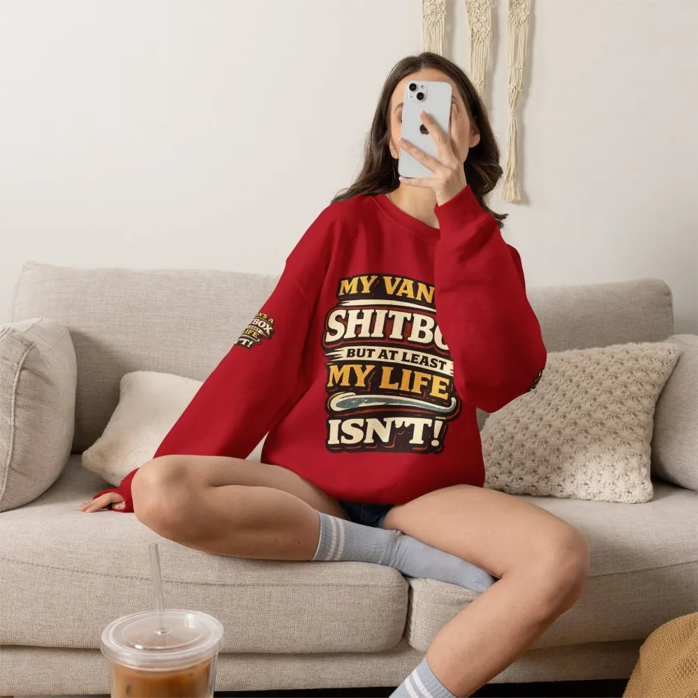 Unisex Heavy Blend™ Crewneck Sweatshirt — "My Van`s A Shitbox" Design F**K-Line