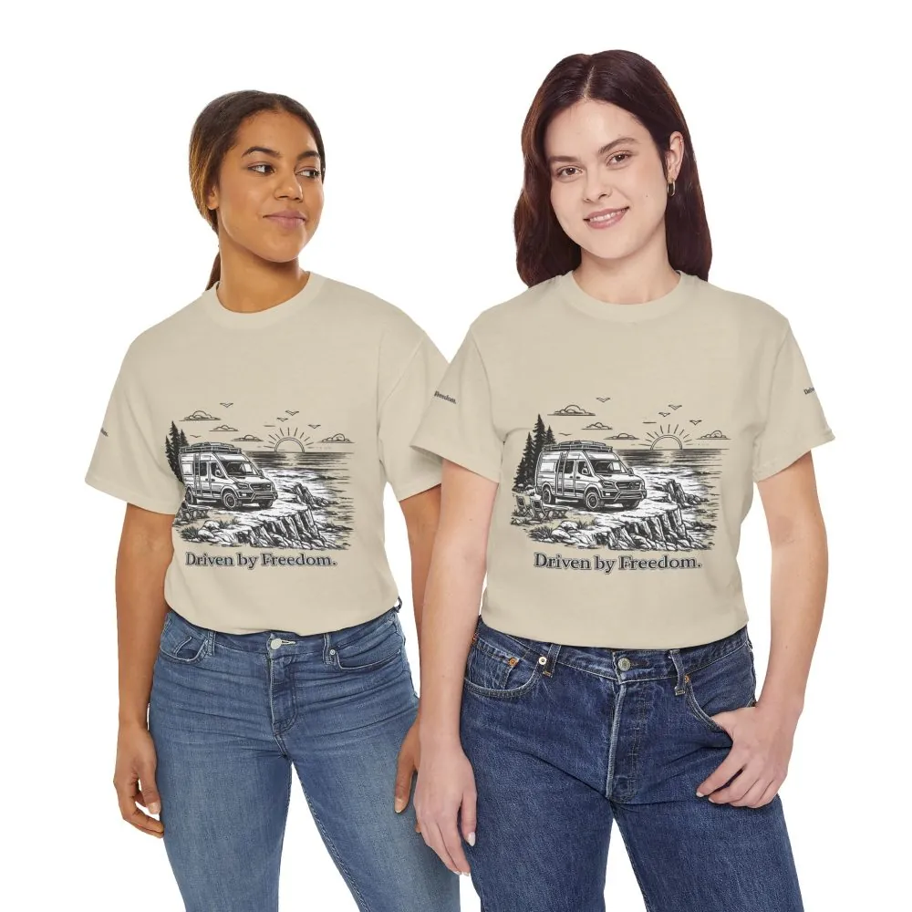 16753704257987248077_2048.jpeg Unisex Heavy Cotton Tee — ""Driven By Freedom" Design Minimal-Line