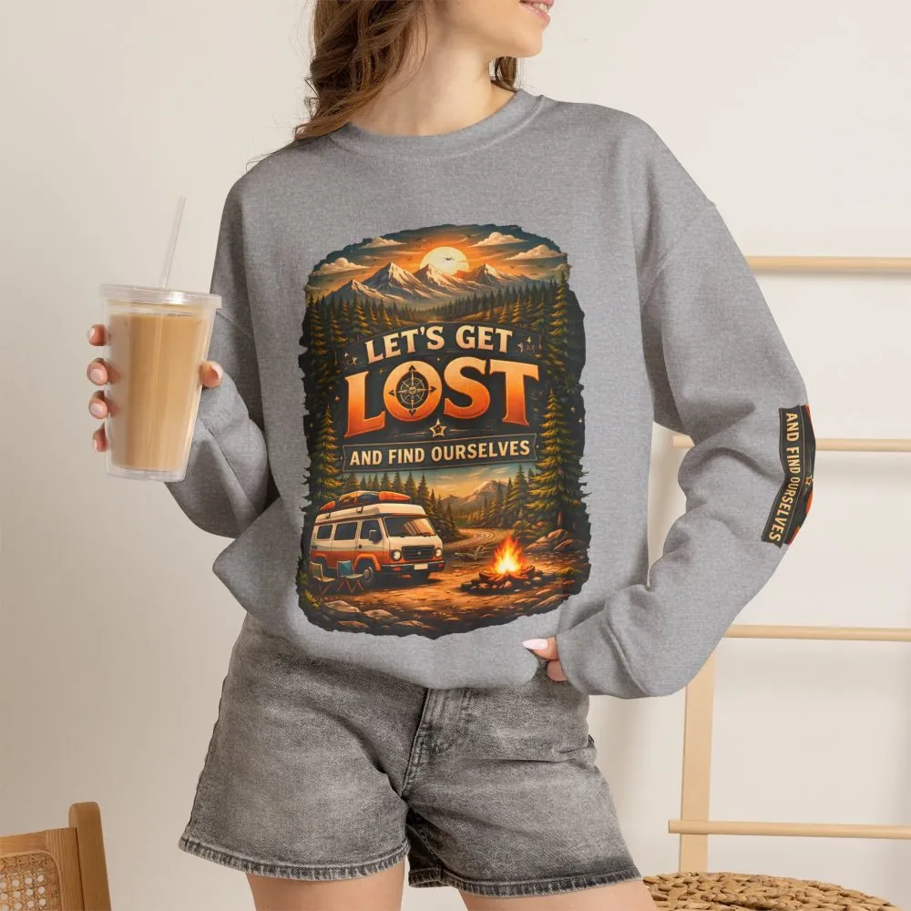 16755410521251202267_2048.jpeg Unisex Heavy Blend™ Crewneck Sweatshirt — "Let´s Get Lost And Found Ourselfs" Design Scenic-Line