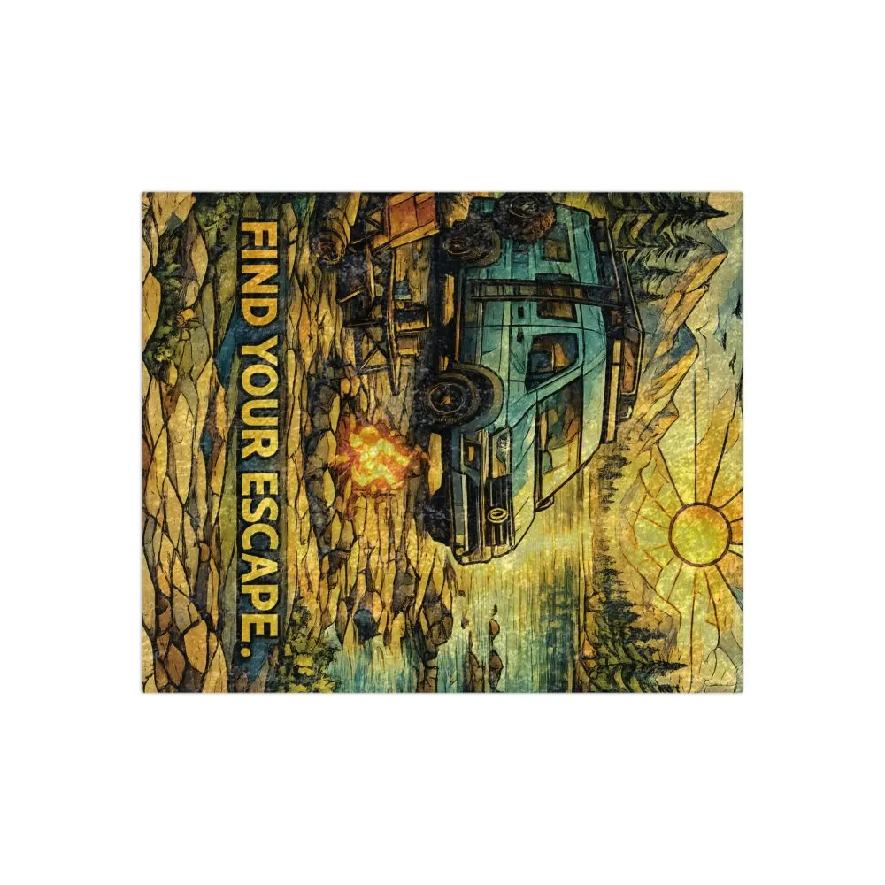 16768467942588325614_2048.jpeg Crushed Velvet Blanket —"Find Your Escape" Design Cubic-Line (Campervan)
