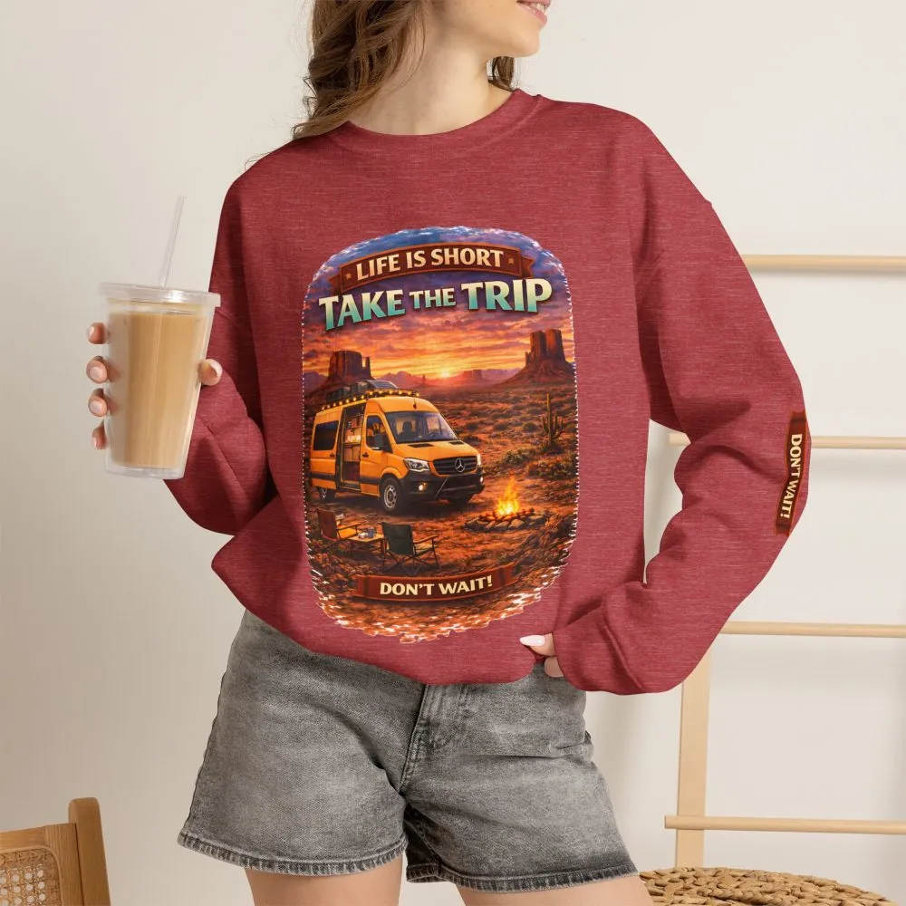 16770625521139073460_2048.jpeg Unisex Heavy Blend™ Crewneck Sweatshirt — "Life Is To Short-Take The Trip" Design Scenic-Line