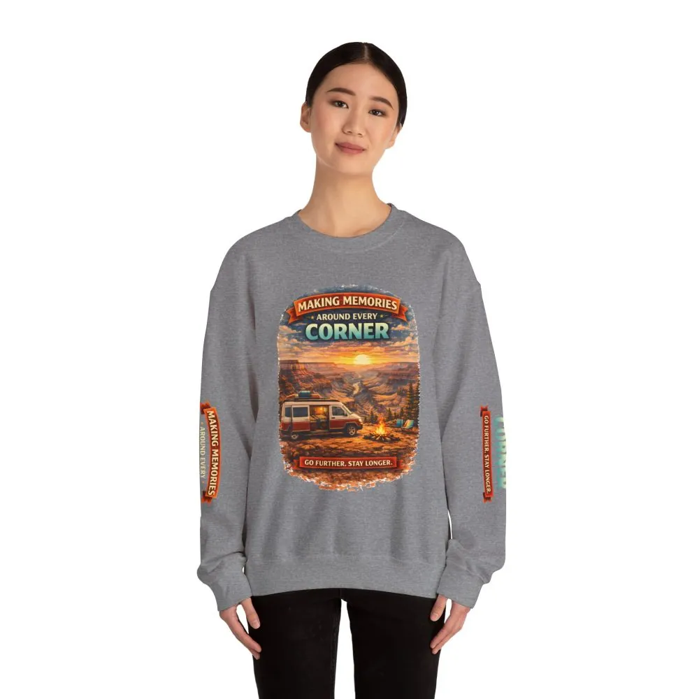 16773946837517810209_2048.jpeg Unisex Heavy Blend™ Crewneck Sweatshirt — "Making Memories Around Every Corner" Design Scenic-Line
