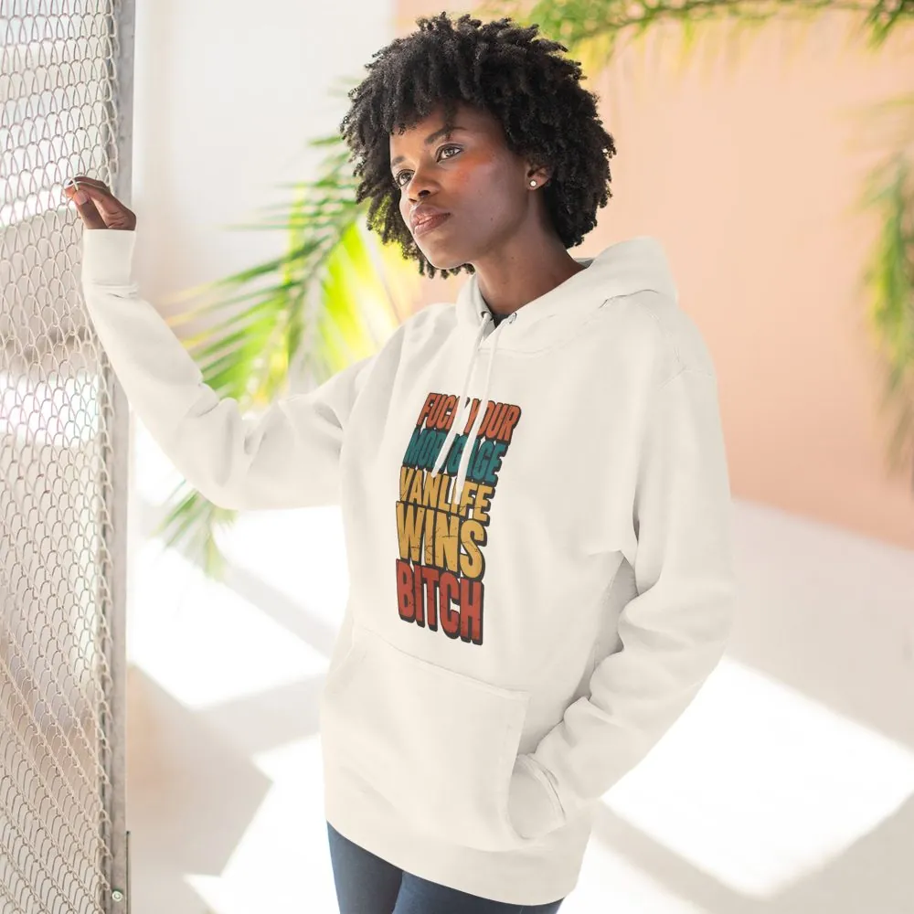 Three-Panel Fleece Hoodie - "Fuck Your Mortgage" Design F**K-Line