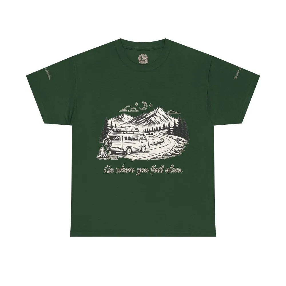 16795386556707620084_2048.jpeg Unisex Heavy Cotton Tee — "Go Where You Feel Alive" Design Minimal-Line