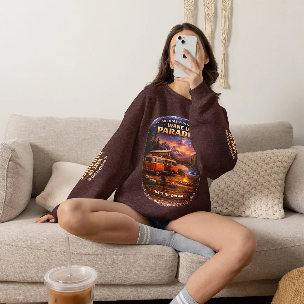 Unisex Heavy Blend™ Crewneck Sweatshirt — "Go To Sleep Nature " Design Scenic-Line