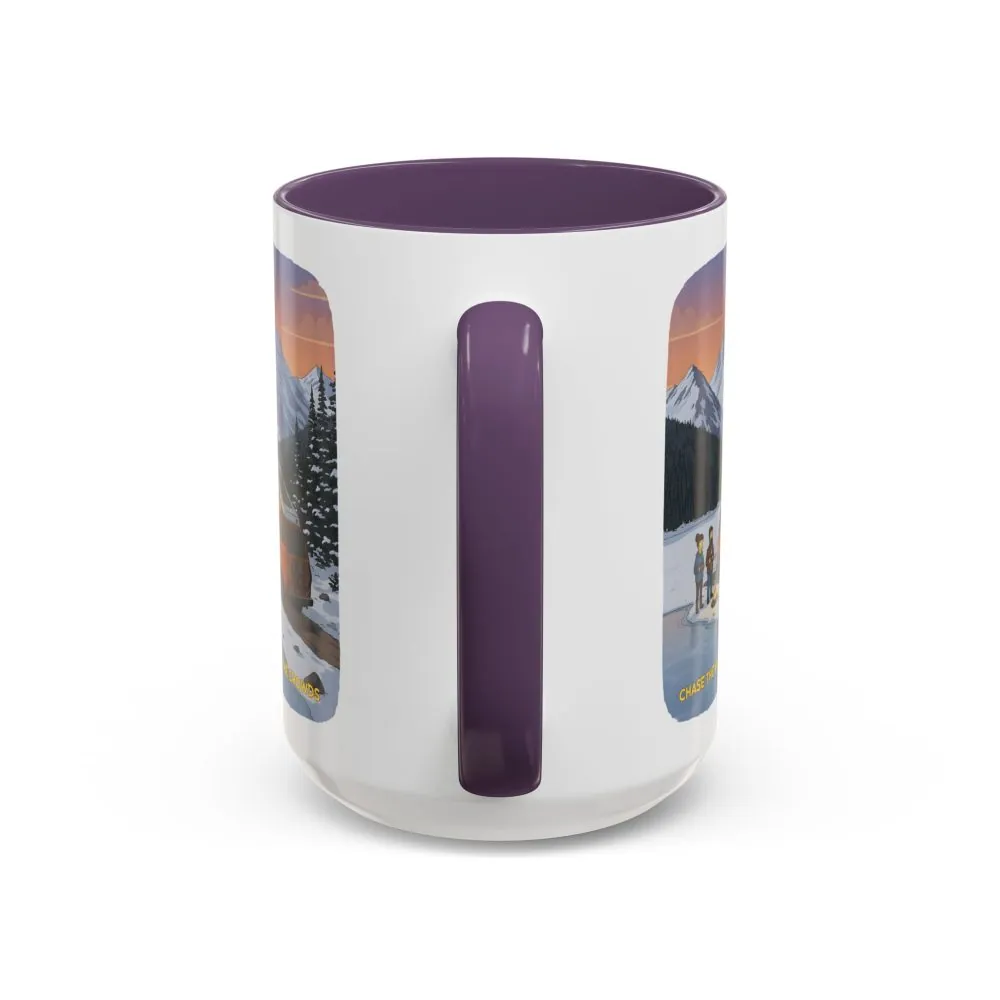 Accent Coffee Mug (11, 15oz) — "Chase The Views-Not The Crowds"" Design Sitcom-Line