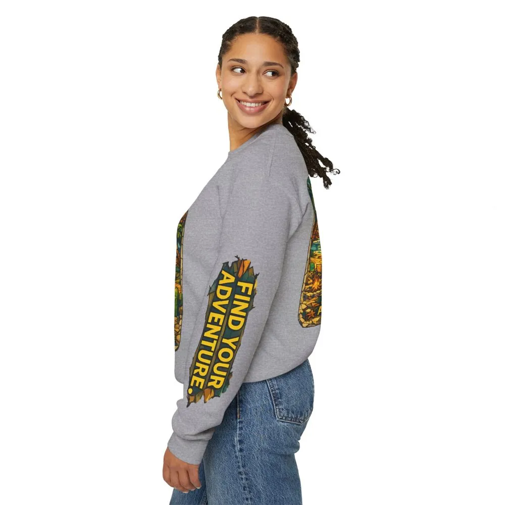 16814938752258319486_2048.jpeg Unisex Heavy Blend™ Crewneck Sweatshirt — "Find Your Adventure" Design Cubic-Line